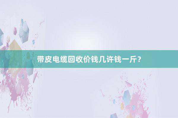 带皮电缆回收价钱几许钱一斤?